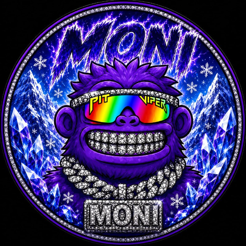 MONI circular Yeti badge